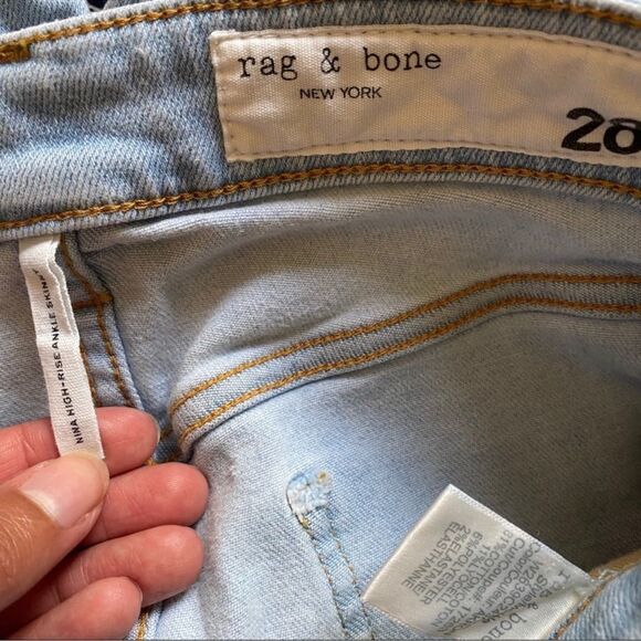 Rag & Bone Nina High Rise Ankle Skinny in Akron Wash Size 28 - Picture 5 of 6